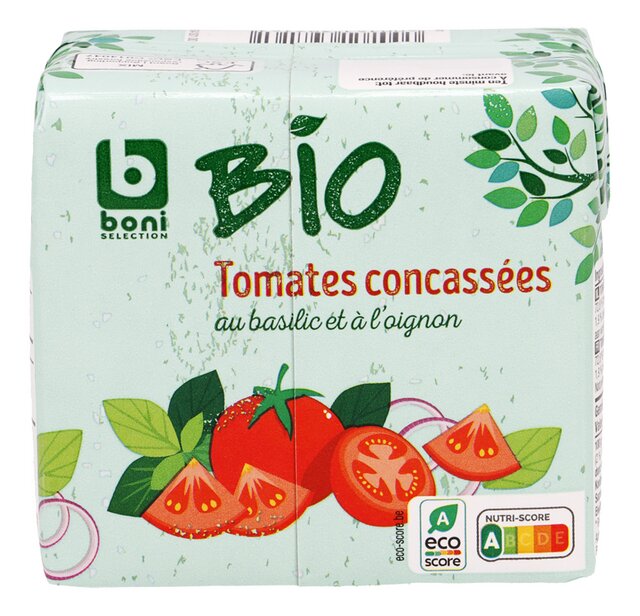 Tomates en cubes au basilic et oignon BIO 500g