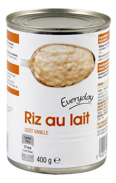 Riz au lait goût vanille PN 400g