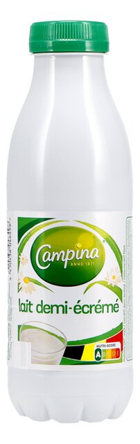 Lait demi-écrémé PET avec BAV 500ml