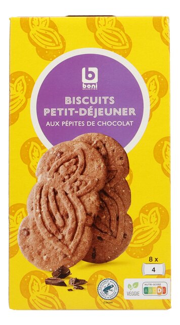 Biscuit petit-déjeuner chocolat ind.(4p)x8 400g