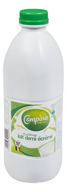 6 bouteilles de lait demi-écremé 0,5 litre Campina