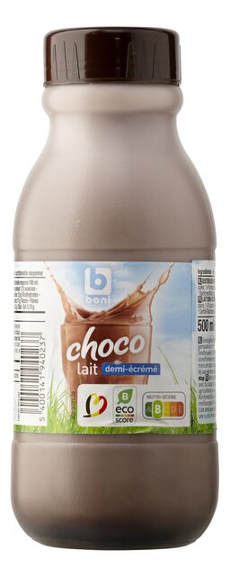 Lait chocolaté demi-écrémé PET/BAV 500ml