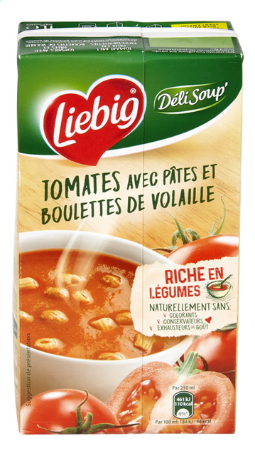Soupe tomates-pâtes-boulettes DéliSoup'1L