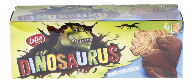 Koekjes Dinosaurus melkchocolade ind.(3st)x4 225g