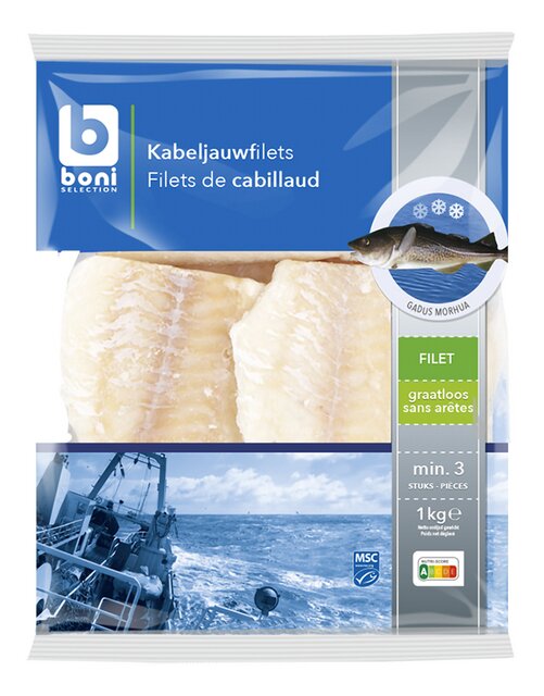 Kabeljauwfilets MSC z/gr 1kg