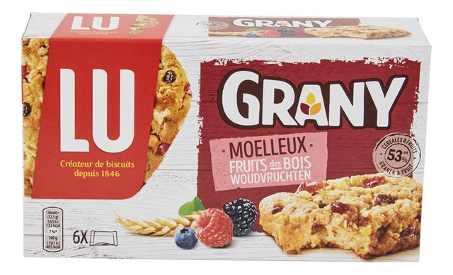 Biscuits Grany moelleux fruits bois ind.6p 195g
