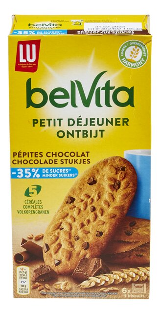 LU Belvita choco moins de sucre ind.(4p)x6 300g