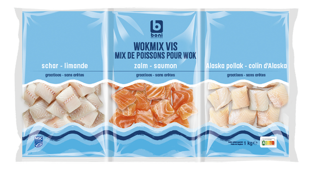 Mix wok de 3 espèces de poissons s/ar MSC 1kg