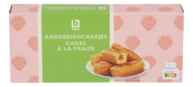 Cake aardbeien ind.mini 30gx5