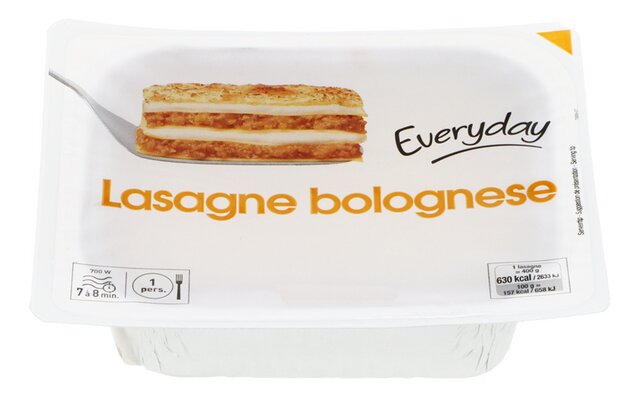 Lasagne bolognaise avec viande de porc 400g
