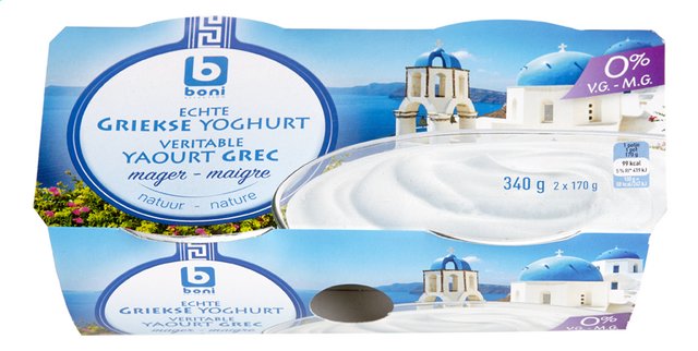 Griekse yoghurt natuur 0%VG 170gx2