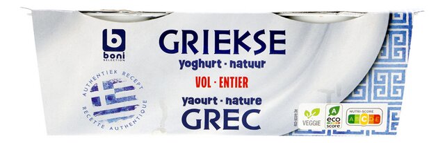 Griekse yoghurt vol natuur 170gx2