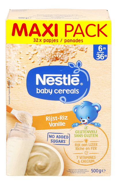 Baby cereals rijst-vanille glutenvrij 4-6M 500g