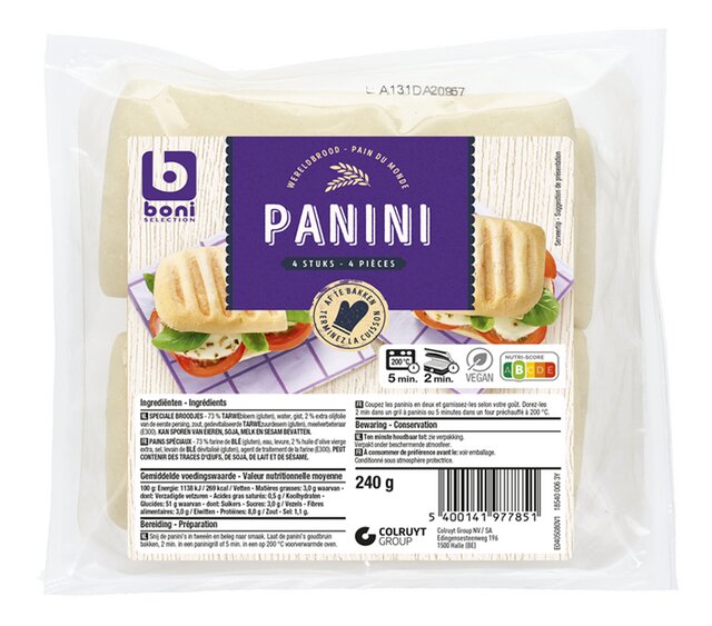 Panini's voorgebakken 60gx4
