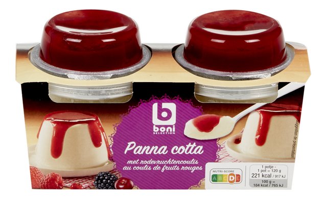 Panna cotta fruits rouges 2x120g