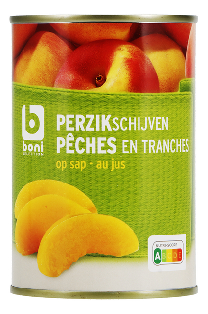 Perziken in schijven op sap 410g