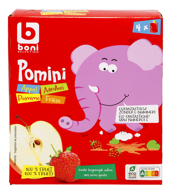 Baby dessert Pomini appel-aardbei 90gx4