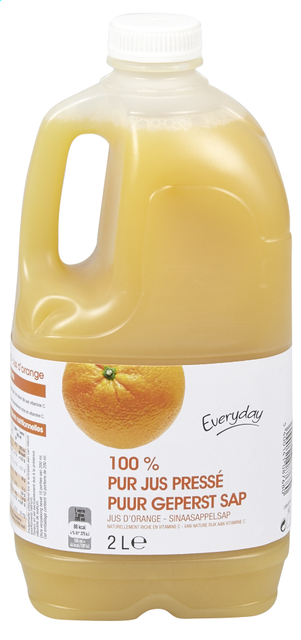 Sinaasappelsap vers geperst zonder pulp PET 2L