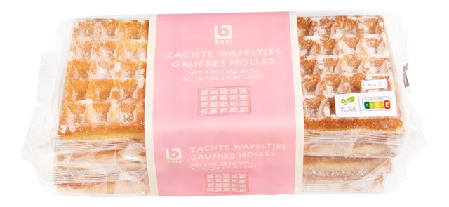 Softwafels met poedersuiker mini 300g