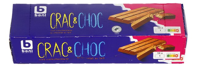 Wafels crac&choc melkchocolade ind.33gx10