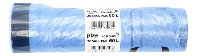 Sac poubelle PMC bleu Brabant Wallon 20p