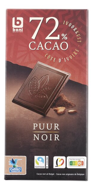 Chocolat noir Côte d'Ivoire 72% Fairtrade 100g