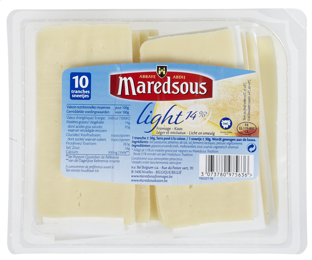Fromage abbaye light tranches 300g