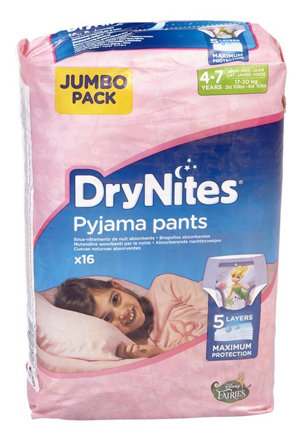Culottes absorbantes Dry Nites Girl 4-7 ans 16p