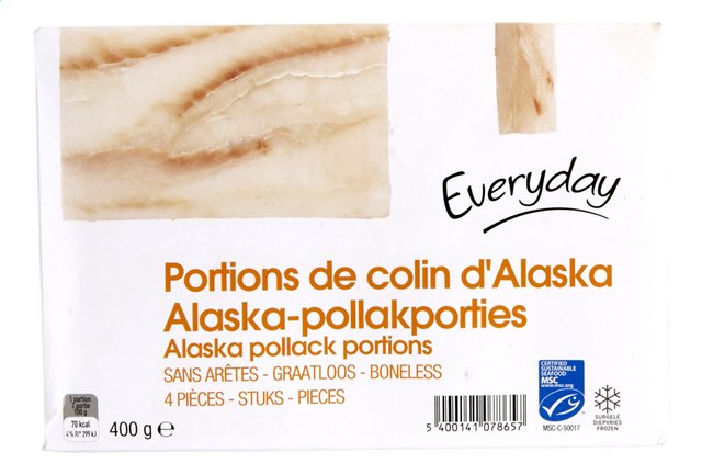 Alaska Pollak porties z/gr MSC ±100g 4st 400g