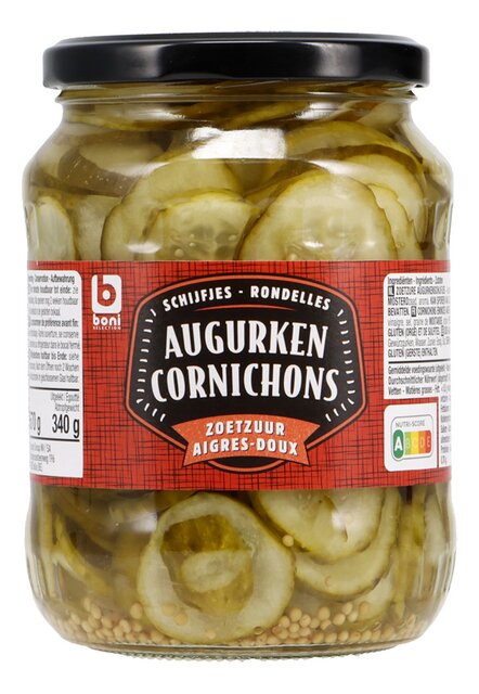 Augurken in schijven zoetzuur 670g