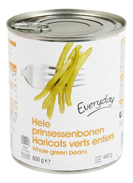 Haricots verts entiers/fins 800g