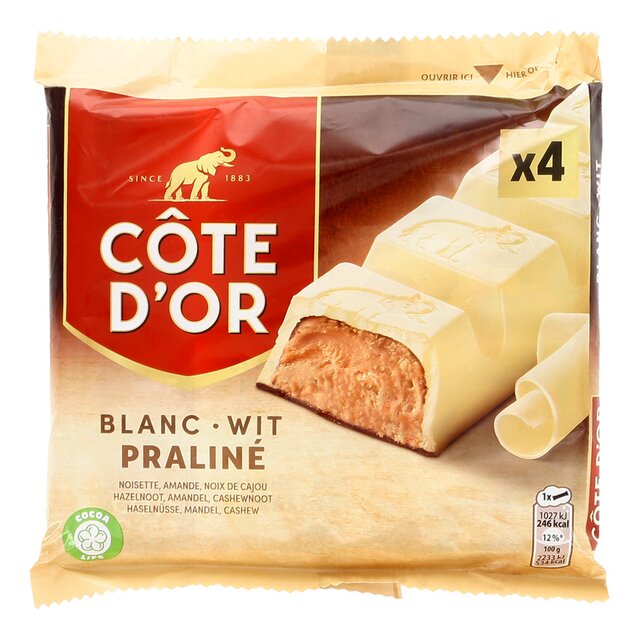 Chocolat blanc praliné 46gx4