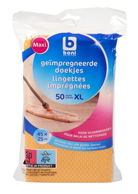 Lingettes imprégnées citron 50p