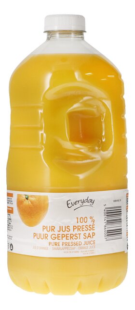 Jus d'orange frais pressés sans pulpe PET 2L