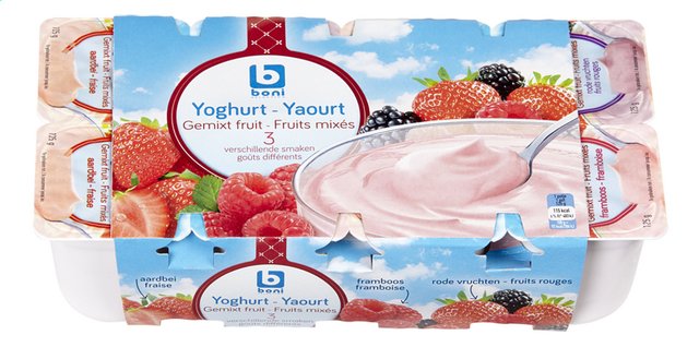Yoghurt gemixt fruit 125gx8
