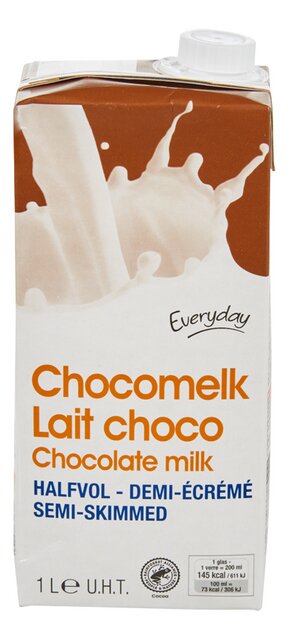 Lait chocolaté demi-écrémé UHT 1L