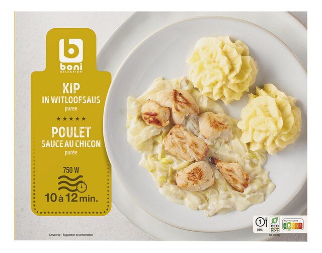 Kip in witloofsaus met puree 500g