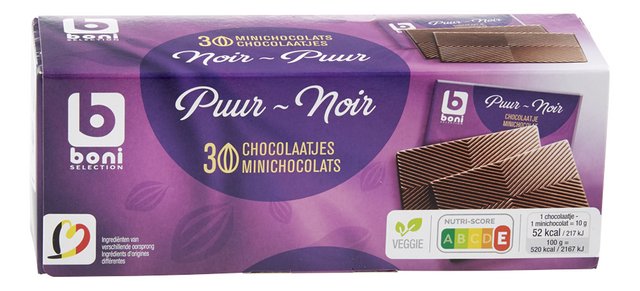 Chocolaatjes puur mini 300g - Solucious