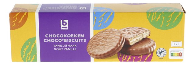 Biscuits chocolat-vanille ind.25gx9
