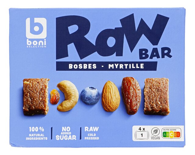 Raw bar bosbes 35gx4