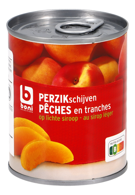 Perziken in schijven op lichte siroop 227g