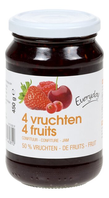 4 vruchtenconfituur 50% 450g