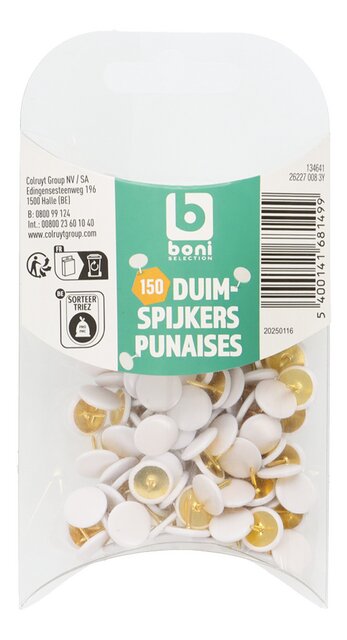 Witte duimspijkers 150st