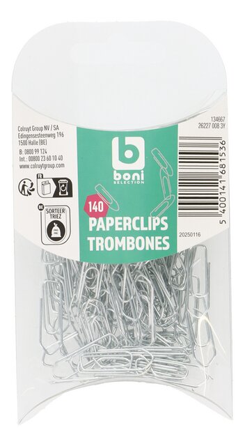 Paperclips zilverkleur 25mm 140st