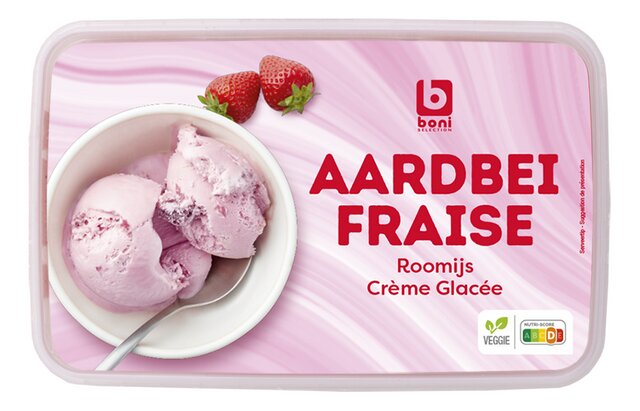 Crème glacée fraises 1,5L