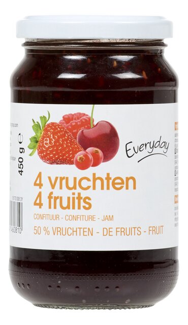 Confiture de 4 fruits rouges 50% 450g
