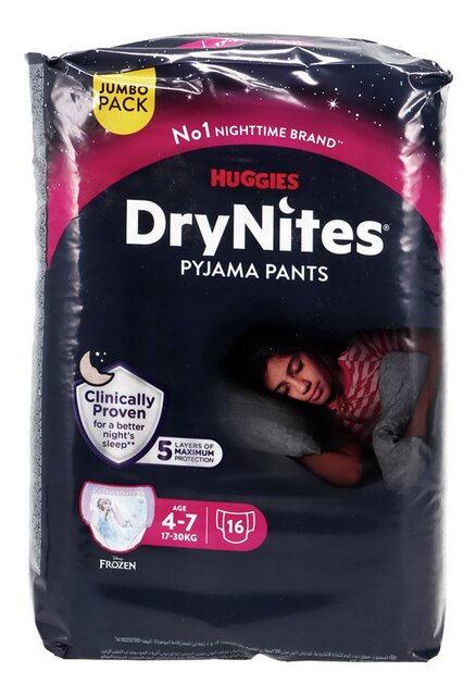 Beschermslips Dry Nites Girl 4-7 jaar 16st