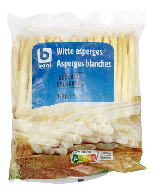 Asperges blanches entières épluchées 1kg
