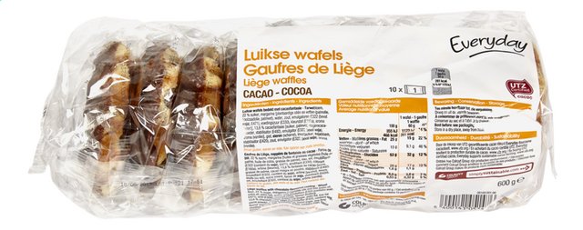 Luikse wafels choco ind.60gx10