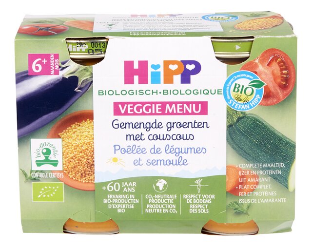 Poêlée légumes semoule 6m BIO 190gx2